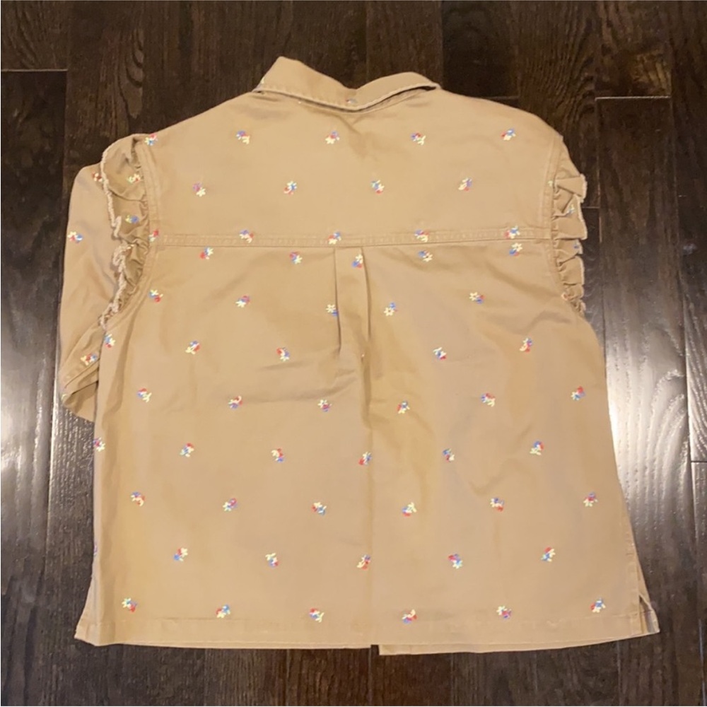 Something Navy Embroidered Tan Shirt Jacket - Picture 4 of 5